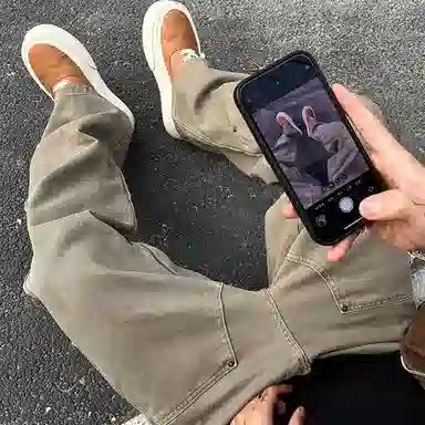 OX-FREAK Geometric Deconstructed Vintage Jeans Green