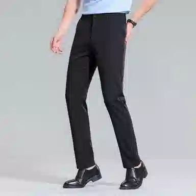 红豆 纯色易打理垂顺直筒宽松轻商务日常百搭舒适长裤休闲裤 男款