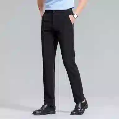 红豆 纯色易打理垂顺直筒宽松轻商务日常百搭舒适长裤休闲裤 男款