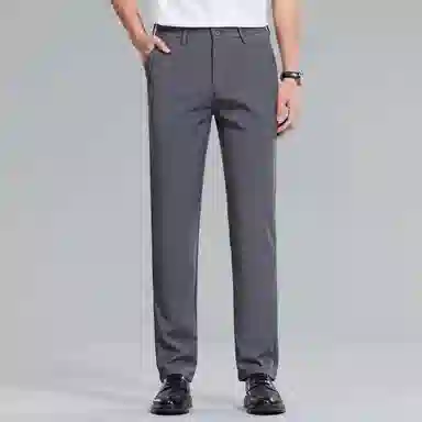 红豆 纯色易打理垂顺直筒宽松轻商务日常百搭舒适长裤休闲裤 男款