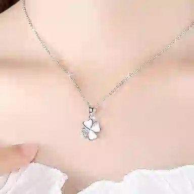 琦珂 纯银四叶草 项链 女款