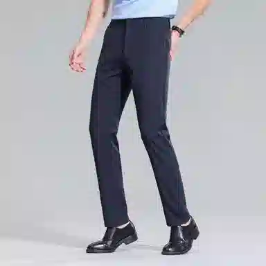 红豆 纯色易打理垂顺直筒宽松轻商务日常百搭舒适长裤休闲裤 男款