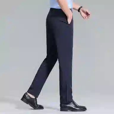 红豆 纯色易打理垂顺直筒宽松轻商务日常百搭舒适长裤休闲裤 男款