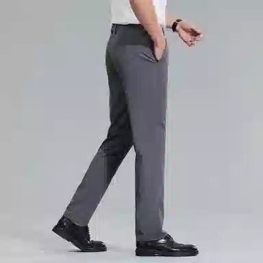 红豆 纯色易打理垂顺直筒宽松轻商务日常百搭舒适长裤休闲裤 男款