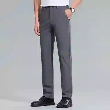 红豆 纯色易打理垂顺直筒宽松轻商务日常百搭舒适长裤休闲裤 男款