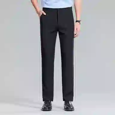 红豆 纯色易打理垂顺直筒宽松轻商务日常百搭舒适长裤休闲裤 男款