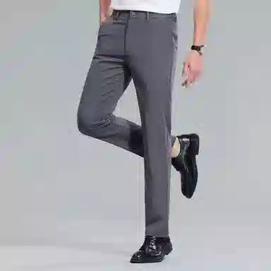 红豆 纯色易打理垂顺直筒宽松轻商务日常百搭舒适长裤休闲裤 男款