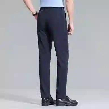 红豆 纯色易打理垂顺直筒宽松轻商务日常百搭舒适长裤休闲裤 男款