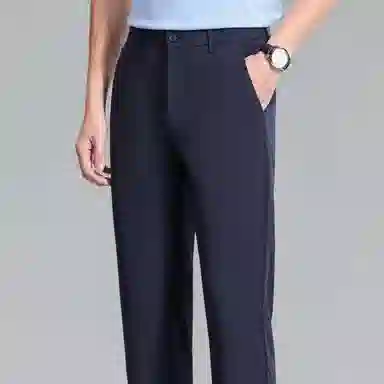 红豆 纯色易打理垂顺直筒宽松轻商务日常百搭舒适长裤休闲裤 男款