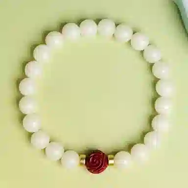 木盛缘 【顺丰包邮】 上岸桃花有钱花 本命年新中式国潮复古时尚设计文玩佛珠单圈#好运黑檀木 菩提根 手串 男女同款情侣款