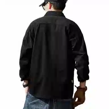 贵色 高端美式重磅工装复古长袖衬衫 男款