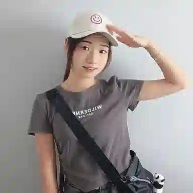 浪莎 笑脸刺绣时尚潮流户外街头遮阳防晒学生休闲百搭大头围显脸小 聚酯纤维 鸭舌帽 男女同款情侣款