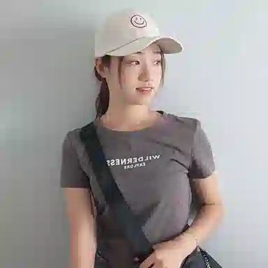 浪莎 笑脸刺绣时尚潮流户外街头遮阳防晒学生休闲百搭大头围显脸小 聚酯纤维 鸭舌帽 男女同款情侣款