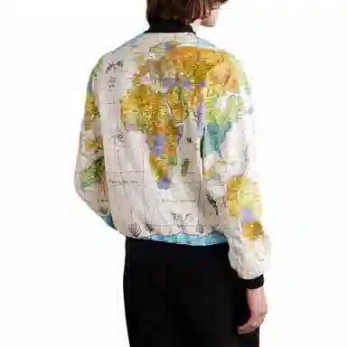 SAINT Mxxxxxx Map Print Zip Jacket White