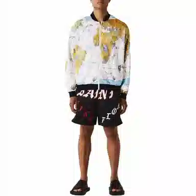 SAINT Mxxxxxx Map Print Zip Jacket White
