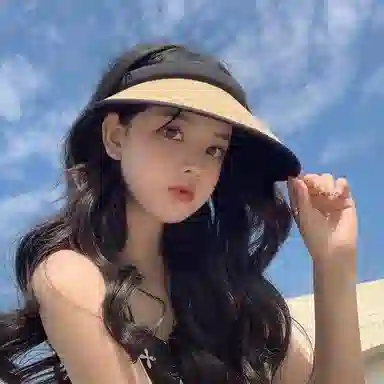 艾佳微 夏季日常大头围显脸小遮阳帽沙滩帽出行户外旅游多色 涤纶 防晒帽 男女同款情侣款