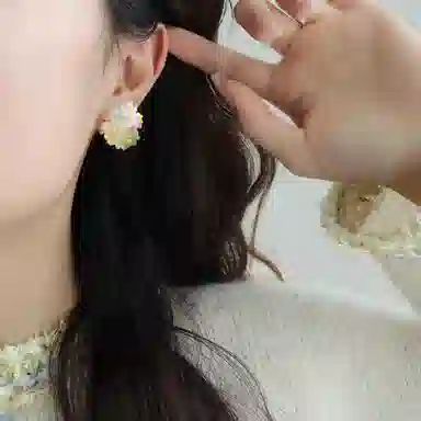 素 多巴胺夏日氛围感甜美繁花度假风少女气质小众耳饰 树脂 耳环 女款