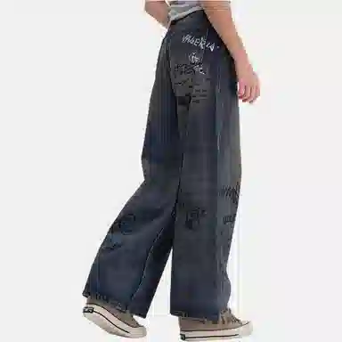 Valeria Obbaco Wide-Leg Jeans Deep Blue