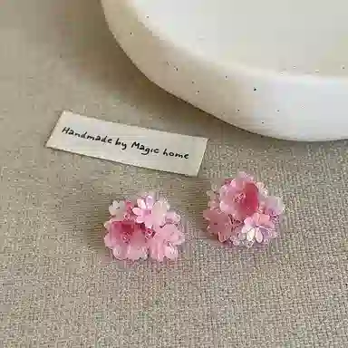 素 多巴胺夏日氛围感甜美繁花度假风少女气质小众耳饰 树脂 耳环 女款