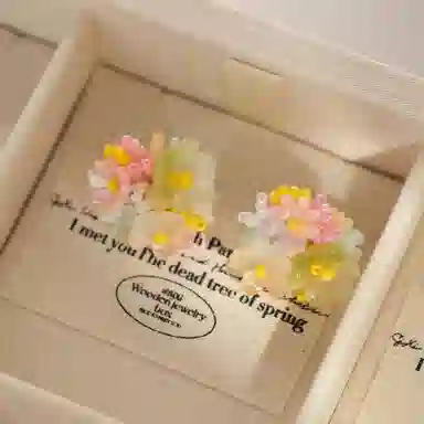 素 多巴胺夏日氛围感甜美繁花度假风少女气质小众耳饰 树脂 耳环 女款