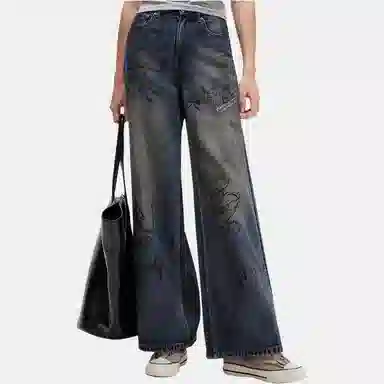 Valeria Obbaco Wide-Leg Jeans Deep Blue