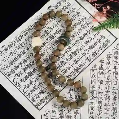 【福运莲莲】 指尖瑰宝 新中式国风手持莲花跑环檀香 招财转运木质盘玩佛珠高品质 绿檀 手串 男女同款情侣款