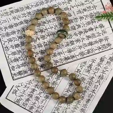 【福运莲莲】 指尖瑰宝 新中式国风手持莲花跑环檀香 招财转运木质盘玩佛珠高品质 绿檀 手串 男女同款情侣款