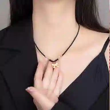 梵星饰季 蝴蝶结 新中式国潮风经典手工编织绳 精致优雅小众设计感 合金 项链 女款