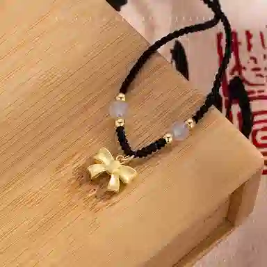 梵星饰季 蝴蝶结 新中式国潮风经典手工编织绳 精致优雅小众设计感 合金 项链 女款