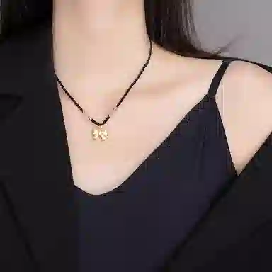 梵星饰季 蝴蝶结 新中式国潮风经典手工编织绳 精致优雅小众设计感 合金 项链 女款