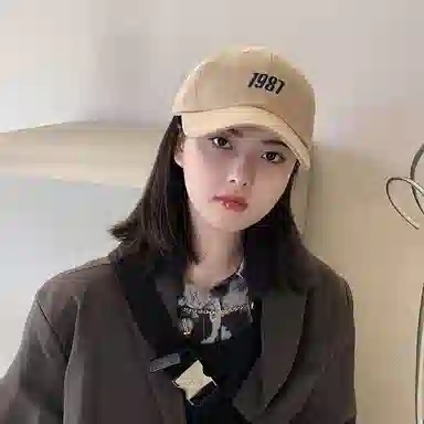 浪莎 日系复古原宿潮流数字刺绣户外出行运动防晒遮阳休闲百搭学生大头围显脸小 聚酯纤维 鸭舌帽 男女同款情侣款