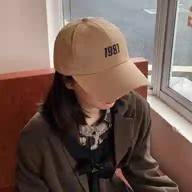 浪莎 日系复古原宿潮流数字刺绣户外出行运动防晒遮阳休闲百搭学生大头围显脸小 聚酯纤维 鸭舌帽 男女同款情侣款