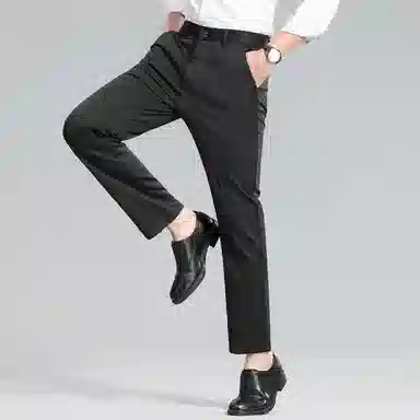 红豆 凉感防紫外线防晒舒适纯色轻商务日常百搭直筒宽松长裤休闲裤 男款