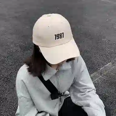 浪莎 日系复古原宿潮流数字刺绣户外出行运动防晒遮阳休闲百搭学生大头围显脸小 聚酯纤维 鸭舌帽 男女同款情侣款