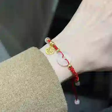 中国珠宝 圆满幸福 转运珠平安喜乐岁岁平安 开运吉祥如意本命年上岸手工编绳好运 玉髓 手链 男女同款情侣款