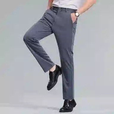 红豆 凉感防紫外线防晒舒适纯色轻商务日常百搭直筒宽松长裤休闲裤 男款