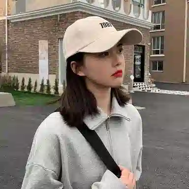 浪莎 日系复古原宿潮流数字刺绣户外出行运动防晒遮阳休闲百搭学生大头围显脸小 聚酯纤维 鸭舌帽 男女同款情侣款