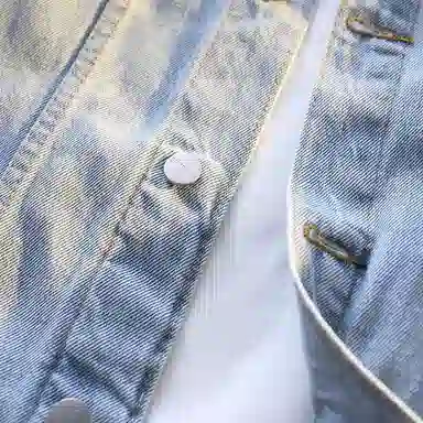 【dme】 美式复古宽松百搭时尚舒适水洗做旧落肩大码男款牛仔外套 男女同款 浅蓝色