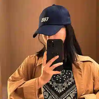浪莎 日系复古原宿潮流数字刺绣户外出行运动防晒遮阳休闲百搭学生大头围显脸小 聚酯纤维 鸭舌帽 男女同款情侣款