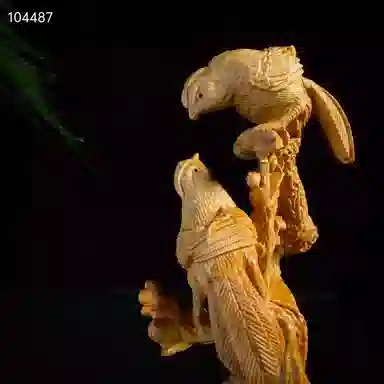 仙作美 雕刻喜上眉梢桌面实木雕客厅#好运 崖柏 木作摆件 男女同款情侣款