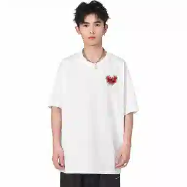 FONDLOOK Graffiti Heart Letter Tee Black