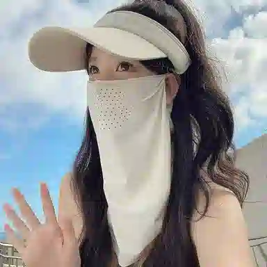 艾佳微 夏季户外出行遮阳口罩一体大头围显脸小多色可选 锦纶 防晒帽 男女同款情侣款
