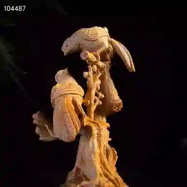 仙作美 雕刻喜上眉梢桌面实木雕客厅#好运 崖柏 木作摆件 男女同款情侣款