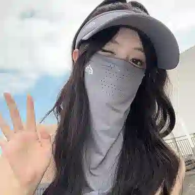 艾佳微 夏季户外出行遮阳口罩一体大头围显脸小多色可选 锦纶 防晒帽 男女同款情侣款