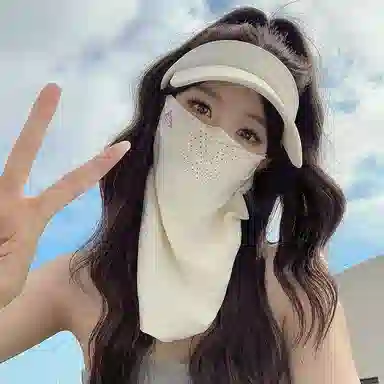 艾佳微 夏季户外出行遮阳口罩一体大头围显脸小多色可选 锦纶 防晒帽 男女同款情侣款