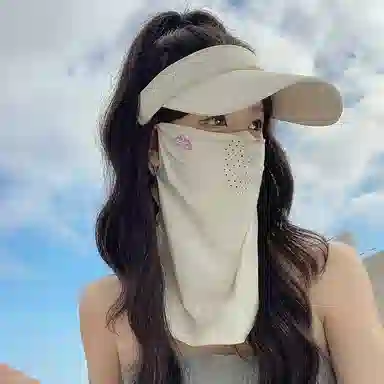 艾佳微 夏季户外出行遮阳口罩一体大头围显脸小多色可选 锦纶 防晒帽 男女同款情侣款