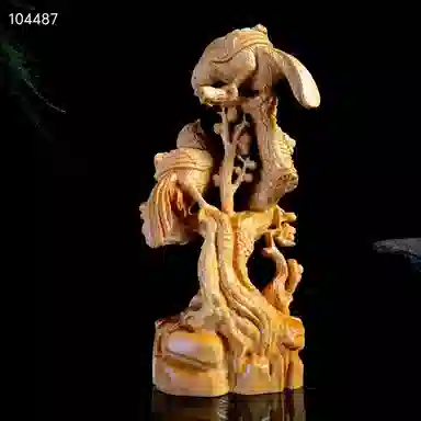 仙作美 雕刻喜上眉梢桌面实木雕客厅#好运 崖柏 木作摆件 男女同款情侣款