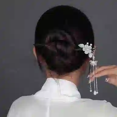 水中玉 古风流苏高级感汉服头饰新中式木质发钗子步摇簪子 发簪 女款