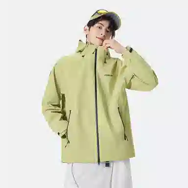 企鹅  三防运动连帽纯色字母  防水防风保暖冲锋衣 男款