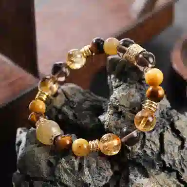 檀纳 新中式招财转运霸气综合 多财多宝八方来财好运爆棚民族风 黄水晶 手串 男女同款情侣款